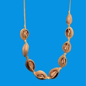 Handcrafted Cowrie Shell Necklace Adjustable Cord beachcore surfer vacation